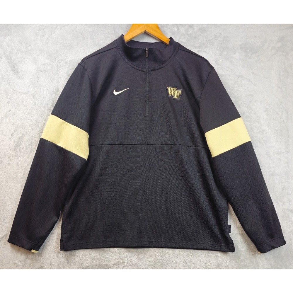 Wake Forest Demon Deacons Sweater Mens Large Nike Dri Fit 1/4 Zip Long Sleeve